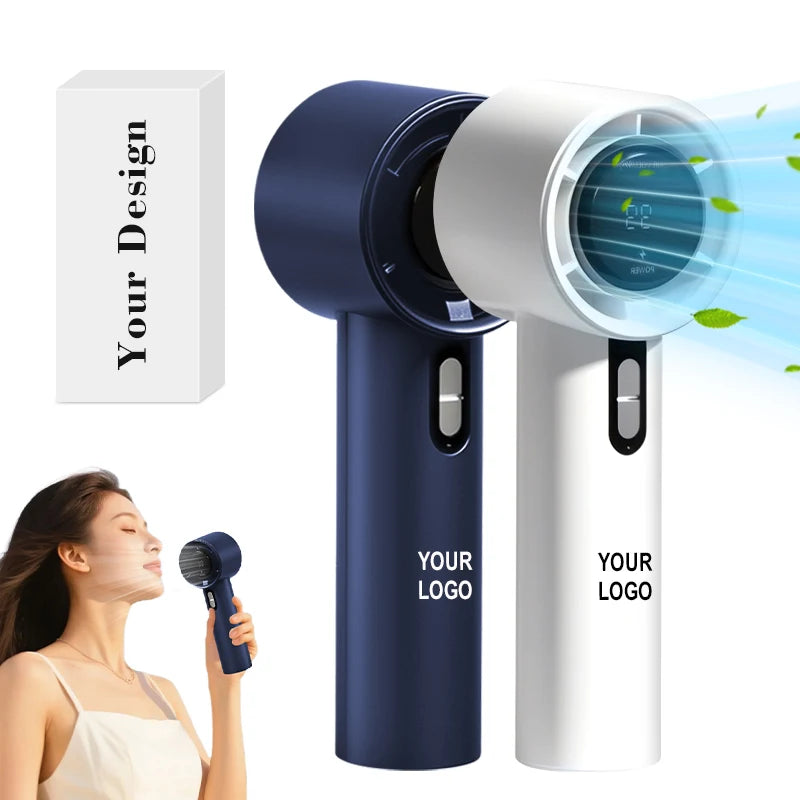 Rechargeable Handheld Turbo Fan with 100 Speeds Ultra-Powerful Mini Fan Portable Fan for Indoor Cooling