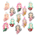 Animal Resin Pendant Cartoon Mermaid Pendant for Charm Jewelry Making DIY Necklace Keychain Bracelet Earring 17x38mm W312