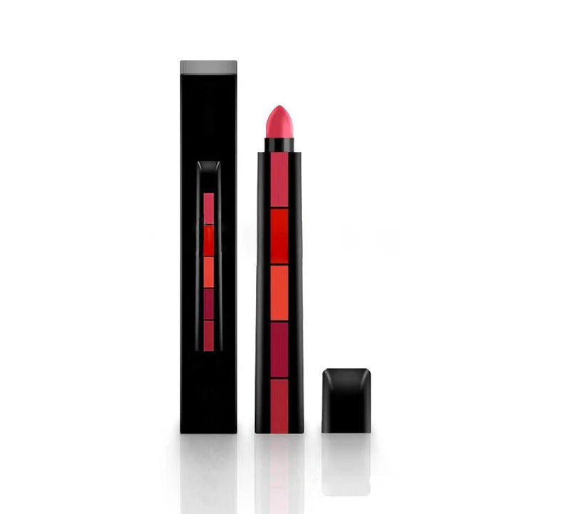 Hot Sales Private Label Organizer 5 in 1 Lipstick Tubes Matte Lipstick Set Lipsticks Box