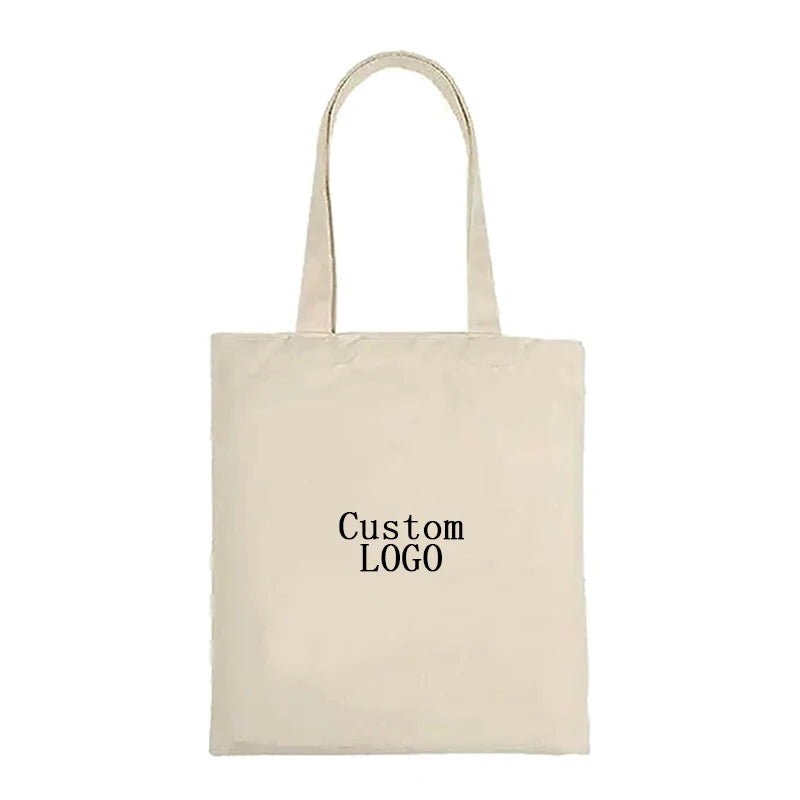 Custom Printed Eco-Friendly Canvas Grocery Tote Shopping Bag Durable Reusable Blank Blank Logo Customizable