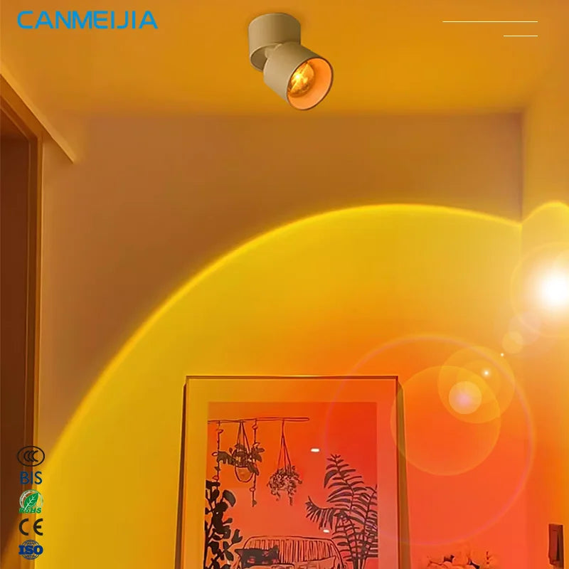 For Hotel Surface Mounted Led Atmosphere Rotation Projection Downlights Adjustable Led Cob Down Lights/Led Downlights/Downlights
