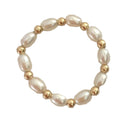 High Quality AAA 14K Gold Filled Handmade Freshwater Rice Pearl Ring for Girls 2-3 MM Length 5.5 Cm/6 Cm