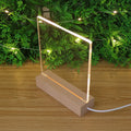 Diy Acrylic Message Board Blank Acrylic Free Writing 3d Night Light Usb Powered Led Message Board with Wood Base for Room Decor
