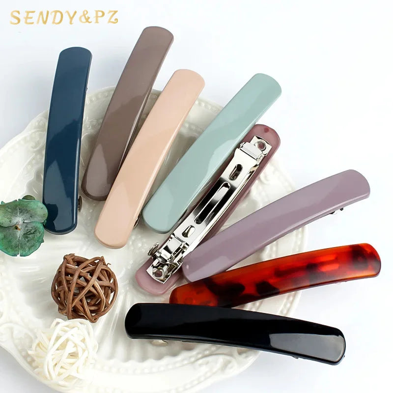Wholesale Korean Fashion Retro Frosted Plastic Hair Clip Simple Large Size Spring Clip Hairs for Women