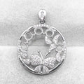 Sterling Silver 4*4mm Semi Mount Pendant Empty Frame Blank Support Setting S925 Base Holder Without Center Stone for DIY Inlay