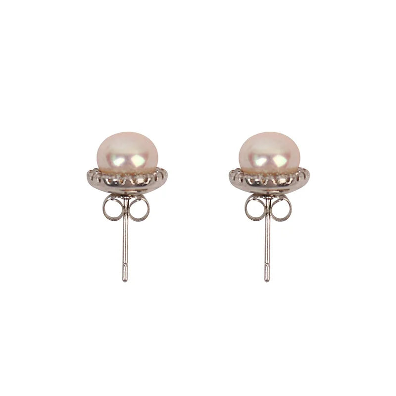Freshwater Pearls Earrings Women Wholesale Pearl Rhinestone Dangle Crystal Earring Fresh Water Pearl Earrings with 925
