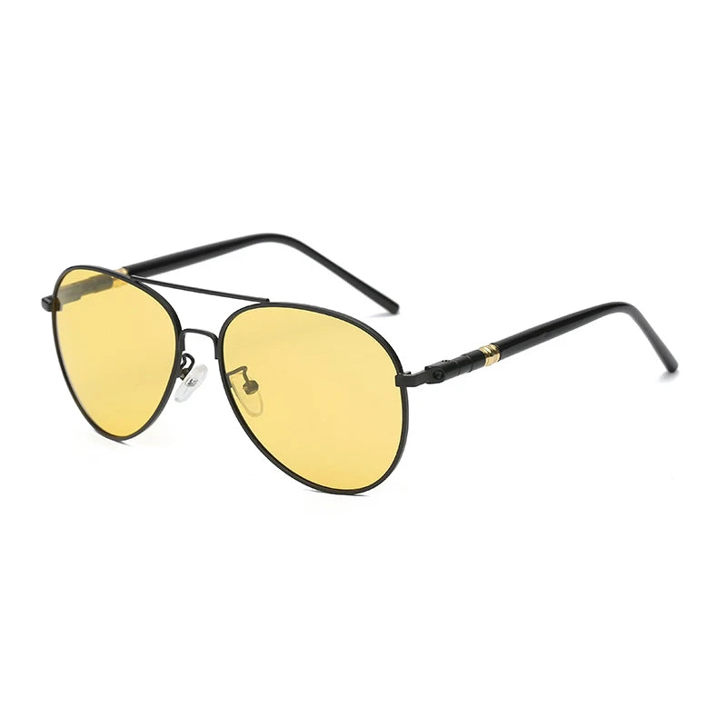 2023 Men's and Women's Fashion round Frame Sunglasses with Night Vision and Polarized Lenses Silver Alloy Frame New Arrival