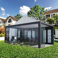 Modern Aluminum Louvered Pergola with Flip Blades Waterproof & Fast Delivery for Outdoor Garden Shade