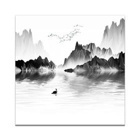 Ink Painting Nordic Canvas Poster Landscape Art Picture Wall Home Decor Unframed Oil Painting on Canvas Poster Print Art Picture