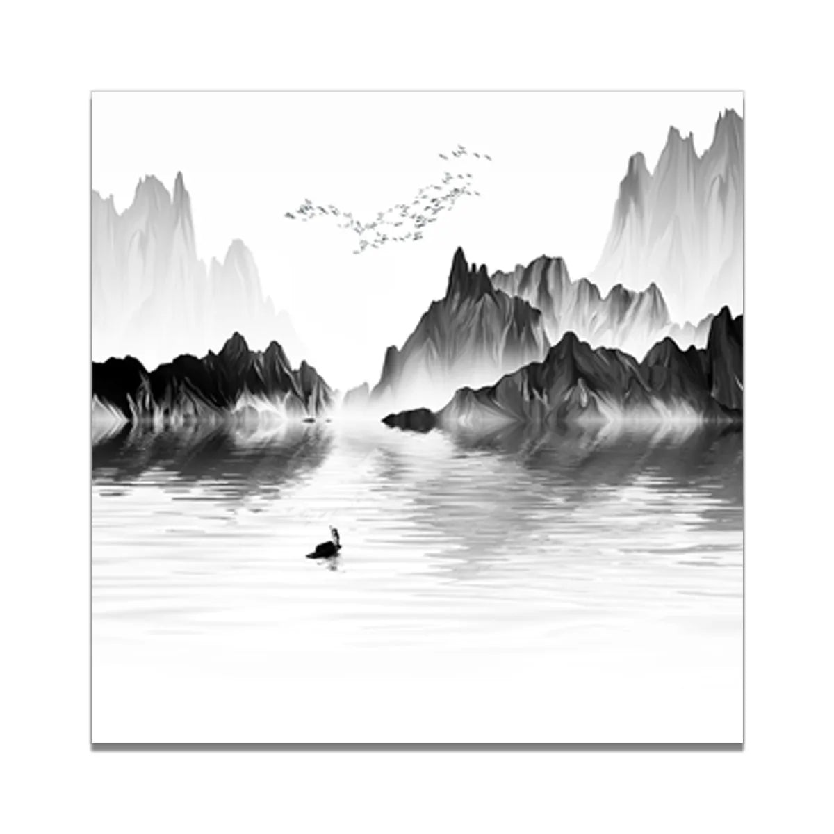 Ink Painting Nordic Canvas Poster Landscape Art Picture Wall Home Decor Unframed Oil Painting on Canvas Poster Print Art Picture