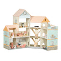 COMMIKI Large Corner Doll House Villa Castle Children's Room Simulated Life Scene Wooden Simulation Play House Toys