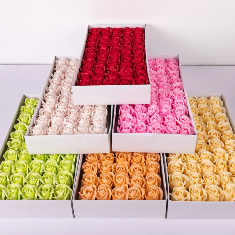Factory Direct Sales Three-Layer Thickened Rose Soap Flower Artificial Box Cloth DIY Handmade Flower Head Shop Gift Packaging