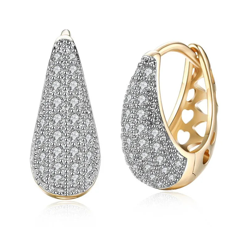 CAOSHI New Excellent Crystal Drop Earrings High Quality CZ Earrings Luxury Gold Bridal Earrings for Women Wedding Jewelry