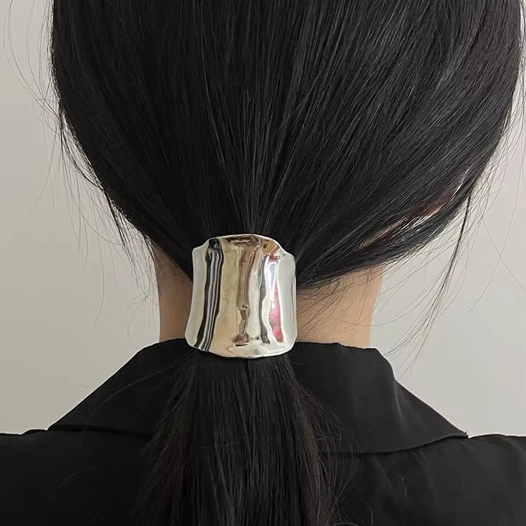 Simple Rubber Band Pony Cuff Metal Hair Ties Metal Pony Hook Hair Rope Hair Accessories for Women