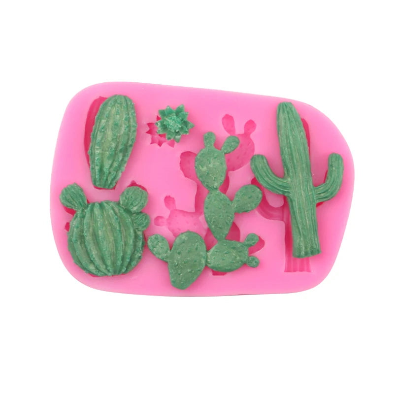 XGY-367 Fondant Silicone Mold Kinds Cactus DIY Handmade Baking Tools for Mermaid Cake Decoration.Food-grade Silicone Molds