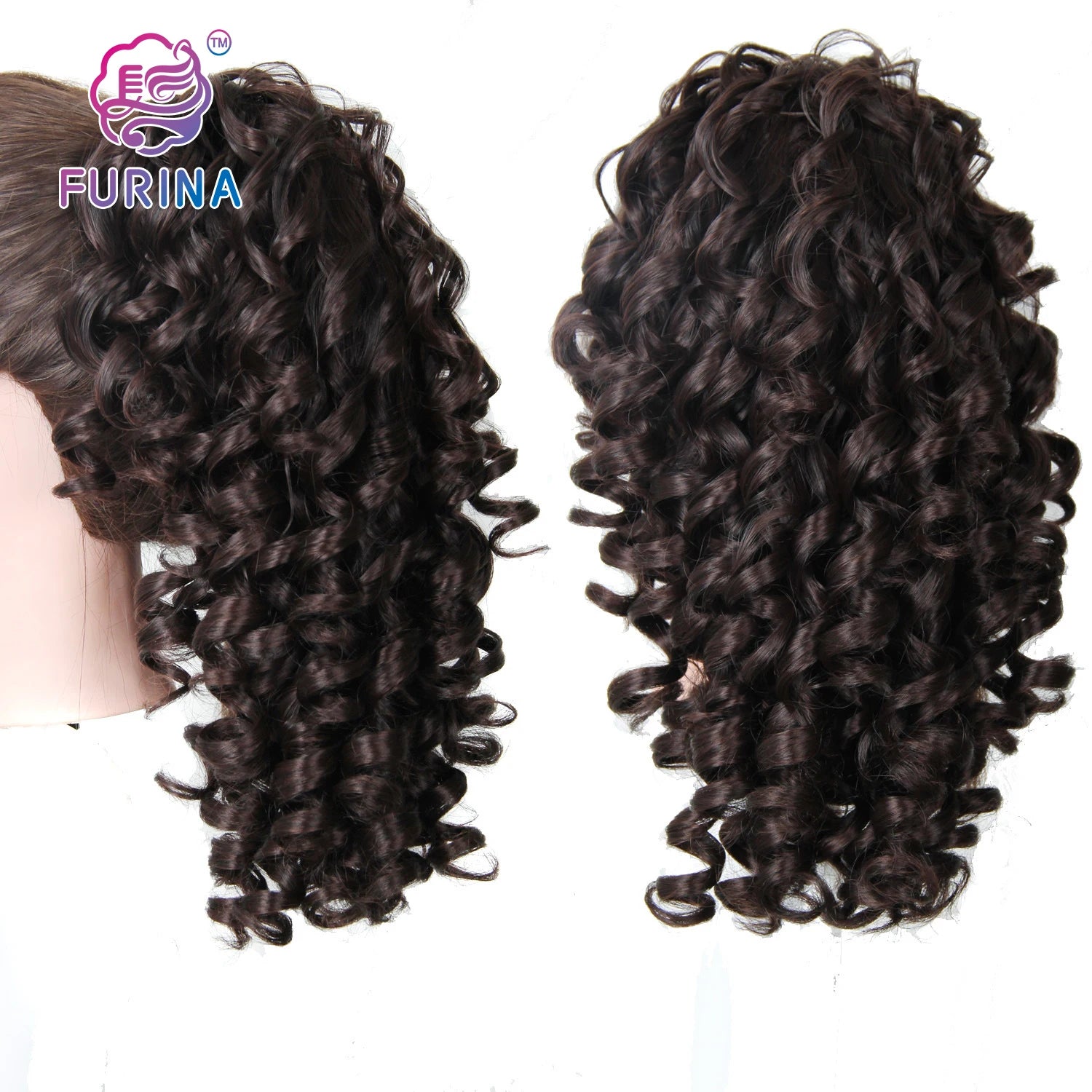 Popular Curly Weave Synthetic Colorful Claw Clip Ponytail Synthetic Ponytail Extensions for Women