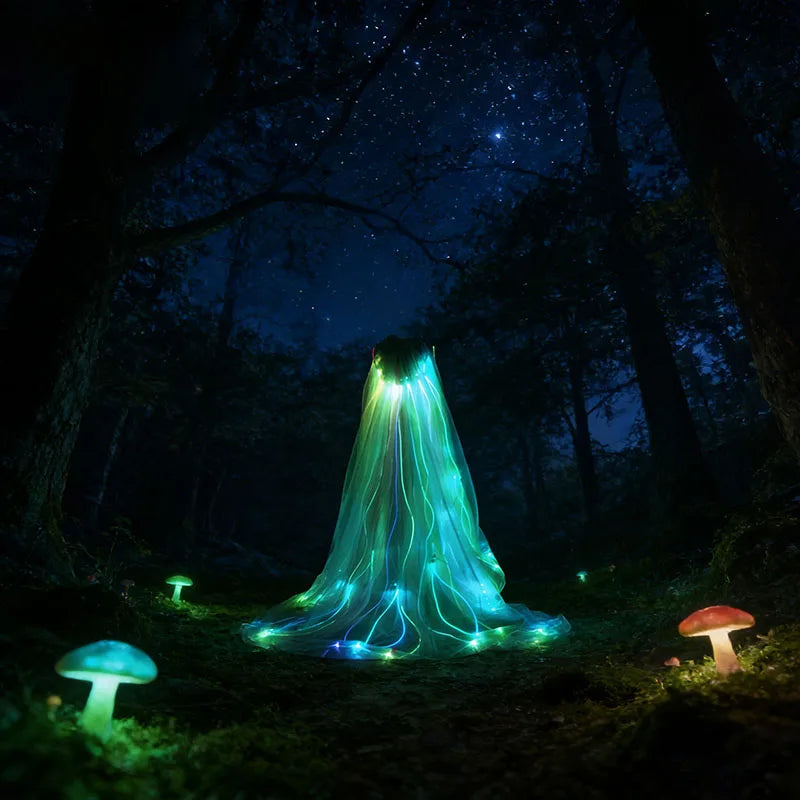 Tianchuang LED Optic Fiber Cloak Carnival Led Dance Costume Led Multi Color Fiber Optic Dress Carton 1 Piece Customized Adults