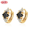 Bulk Wholesale Colorful Large Cubic Zirconia Womens Earrings 18K Gold Huggies Earrings Trendi