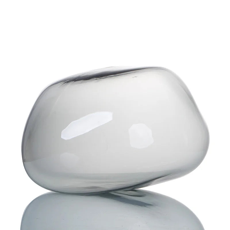 Wholesale 320cm Hand Smoke Gray Custom Shape Glass Lamp Shade With Hole Screw Random Irregular  Glass Lamp Cover