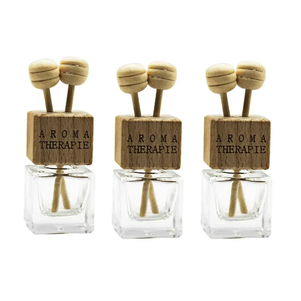 Custom Logo 8ml Mini Wood Car Air Freshener Vehicle Vent Clip Bottle with Screw Cap Customized Essential Oil Freshener