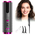 Rechargeable Hair Curler Wireless Smart Auto LCD Screen Portable Hair Curler PTC Heat 4 Temperature Hair Curling Iron Auto Tool
