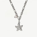 Waterproof 18K Gold Plated Stainless Steel Starfish Ocean Series Chunky Choker Pendant Necklace Trendy Style for Girls