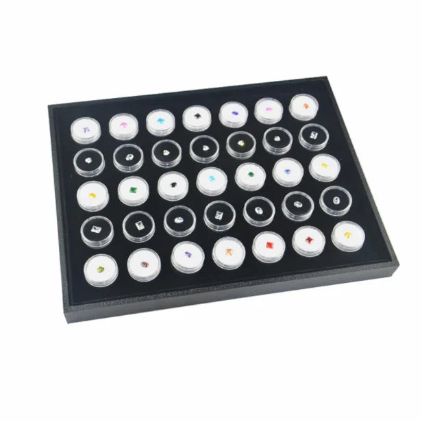 Acrylic Round Box Counter Exhibition Transparent Bare Stone Box Bare Diamond Color Jewel Box Tray Display with Cover