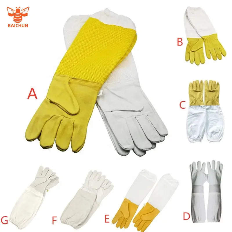Beekeeping Gloves Sheepskin Gloves Anti-bee Anti-sting for Professional Apiculture Beekeeper Bee Keeping Tools 1 Pair