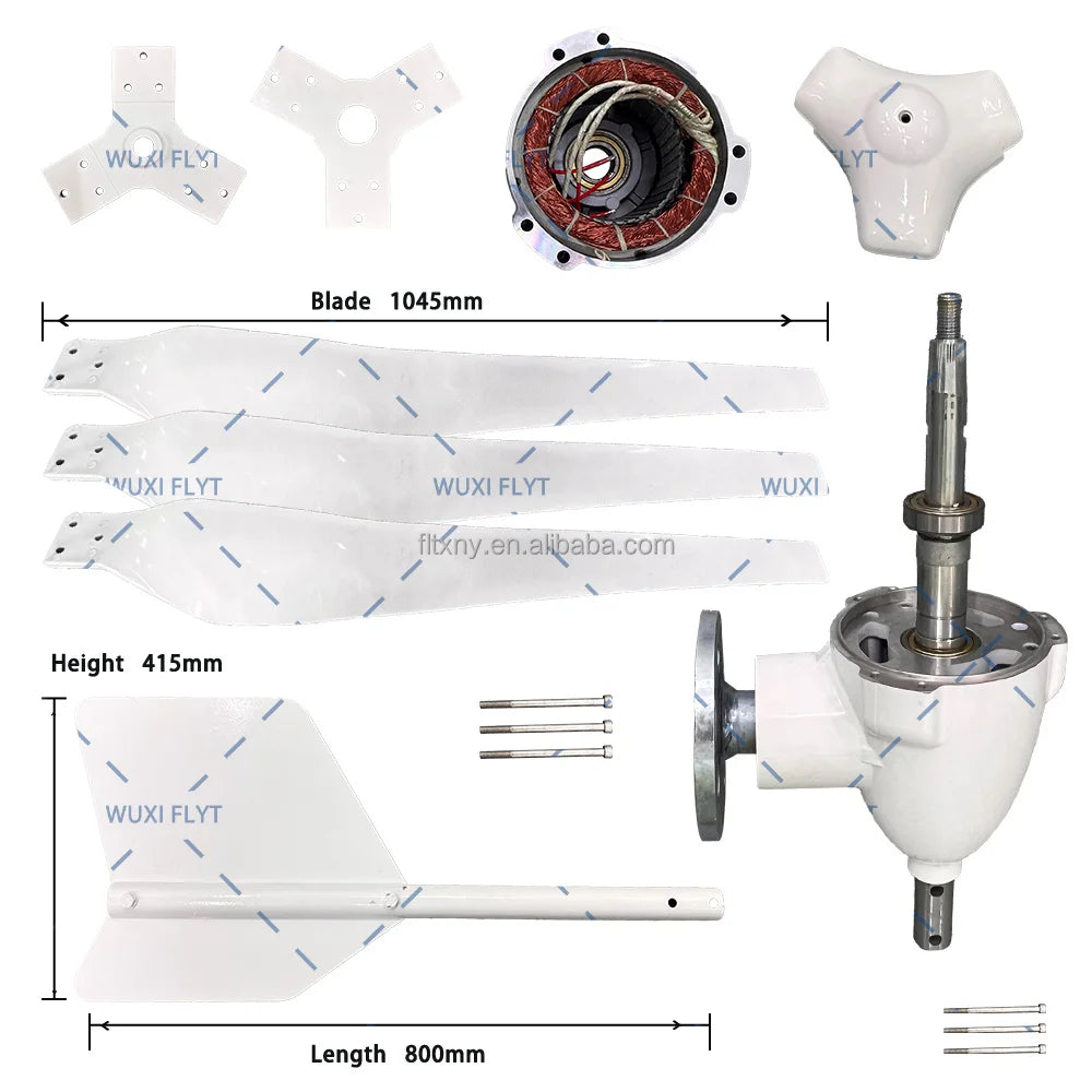 HOT Real Double Bearing Wind Turbine Stable for Heavy Wind 1kw 2kw 12V 24v 48v 96v Free Power Turbine Rooftop Wind Generator