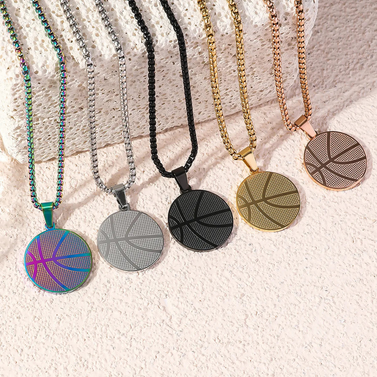 Hip Hop Jewelry Gold Basketball Sports Pendant Necklace for Birthday Christmas Fathers Day Fans Gift Men Boys