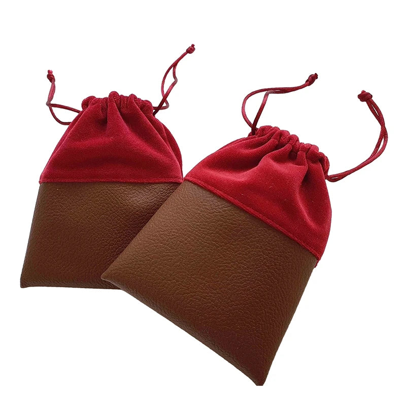 Custom Color Soft Velvet Drawstring Gift Bags Leather Jewelry Pouches With PP String