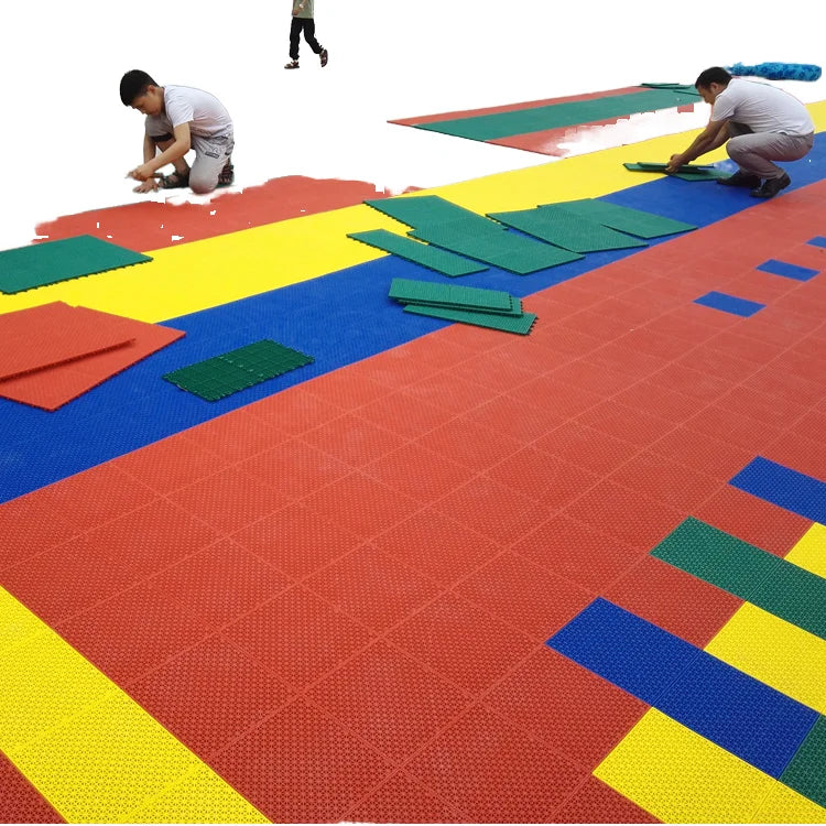 Modern Design Interlocking PP Plastic Decking Tiles for Outdoor Basketball Court DIY Installation Kindergarten Sports Flooring