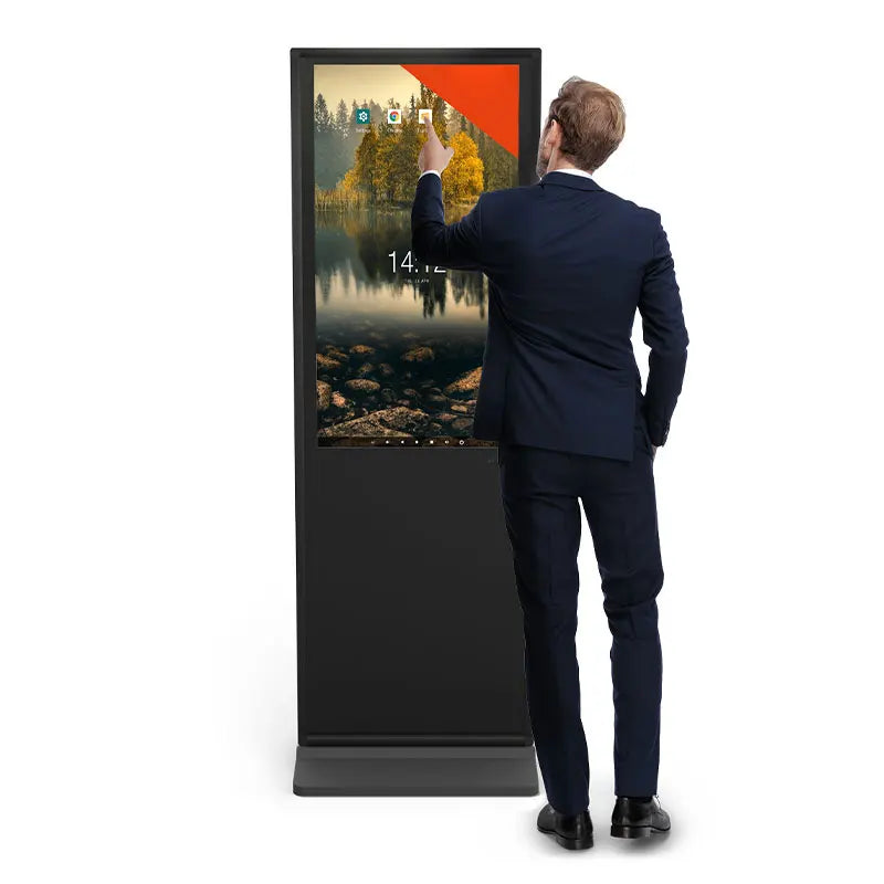 Floor Standing Digital Poster with Touchscreen LCD for Elevator and Retail Store Use IP65 Rated