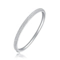 Women Fashion Jewelry 925 Sterling Silver Moissanite Bangle Bracelet 18K White Gold Plated