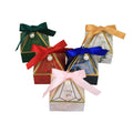 Triangle Paper Box for  Wedding Decoration Favors Gift Box Candy Chocolate Packing Box with Pearl Ribbon