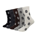 New Men's Tube  Creative Dollar Socks Autumn and Winter Men's Socks Cheap Cotton White Printed Sock Men