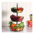 Simple Houseware Three-Layer Iron Wire Fruit and Snacks Storage Basket Countertop Vegetable Organizer Black