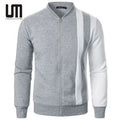 2025 Liu Ming Men's Casual Cardigan Sweatshirts Custom Logo Stand Collar Long Sleeve Zipper Autumn Yarn Dyed Wholesale