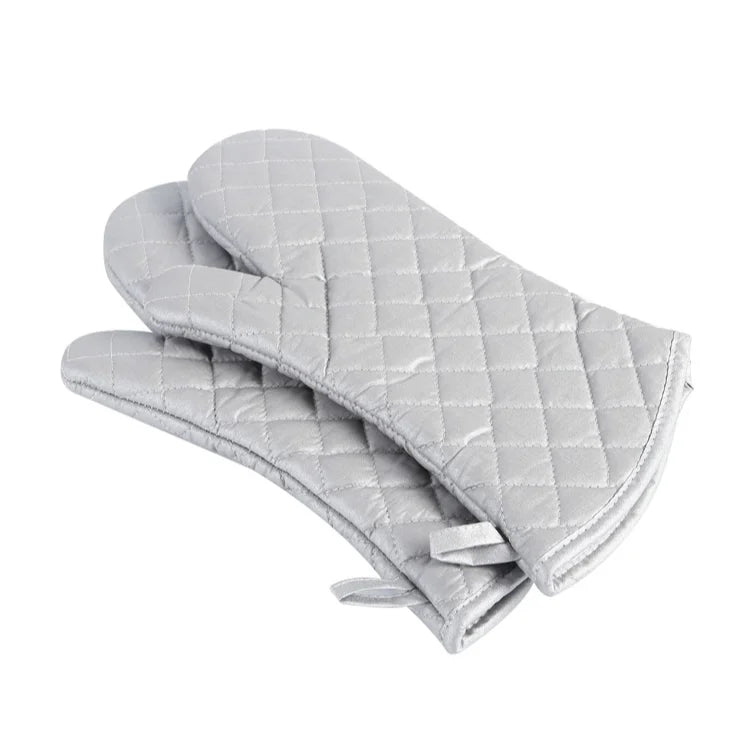OEM Customize Classic Extra Long Professional Non-Slip Oven Mitts Cotton Sliver Color Lining BBQ Oven Gloves
