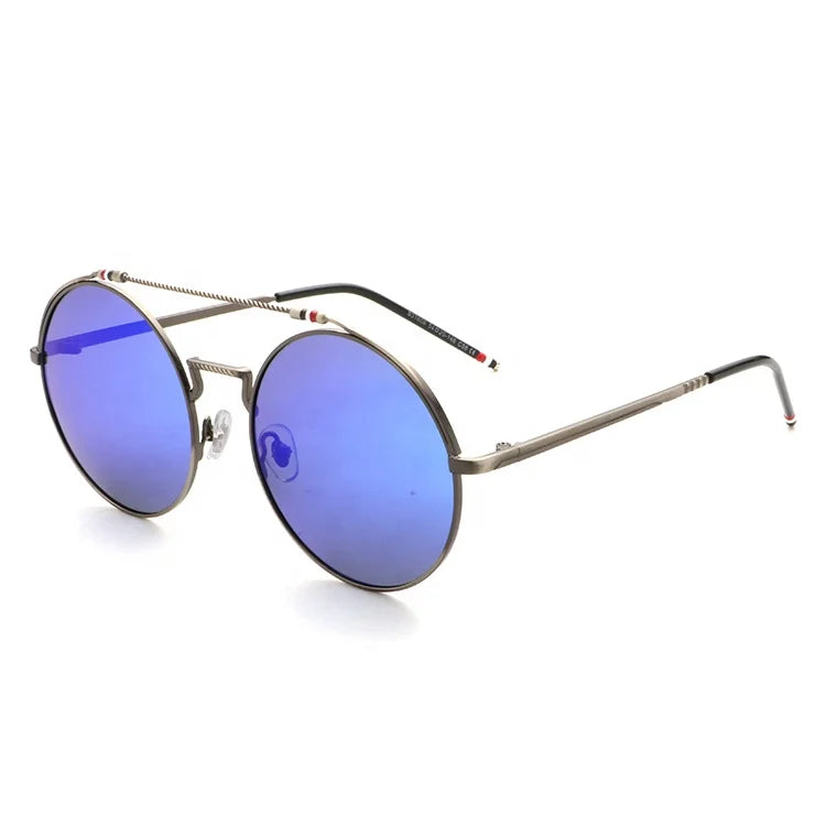 Aochi Latest Fashionable Round Oversize Sunglasses Metal Polarized Trendy Glasses Sunglasses