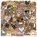 50PCS Fashion preppy girl cheetah leopard print sticker