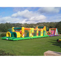 Giant Blow up Water Slide Tropical Bounce House Combo Bouncer Inflatable Jungle Obtacle Course with Slide