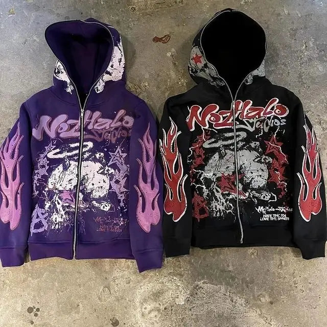Manufacturer Streetwear No Strings Pullover Screen Dtg Print 100% Cotton 500 GsmAcid Wash Vintage Zip up Hoodies