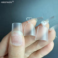Newest 240Pcs Box Full Matte ABS Triangle Artificial Finger Nails Clear Square Short Almond Nail Tips