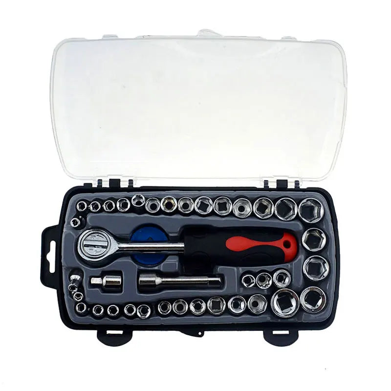 40 Pcs  Automobile Repair Tool Socket Set Anti-Corrosion Ratchet Wrench Combination Tools for Car Repair With Carrying Box Kit