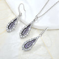 Qingxin Women Luxury Custom OEM Fine Jewelry 925 Silver Necklace Earrings Zirconia Jewelry Set MegaBDM