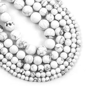 Natural 4mm 6mm 8mm 10mm Howlite Turquoises Round Loose Beads Stone 15 In Strand 4mm 6mm 8mm 10mm Jewelry M Necklace