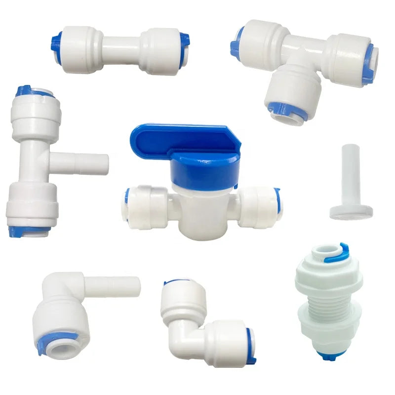 1/4" OD Quick Connect Push in to Connect Water Tube Fitting for RO Reverse Osmosis Water Filter Fittings