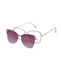 Fashion Cat Eye Patterning Metal Eyeglasses Frame  Magnetic Clip on Anti-blue Sunglasses for Women