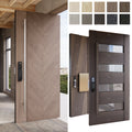 Custom EU Style Entry Front Door Exterior Hotel Room Doors Smart Lock Main Pivot Security External Wooden Door